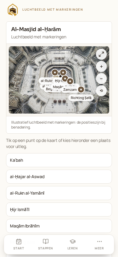 Geopende kaart van al-Masjid al-Ḥarām in Labbayna